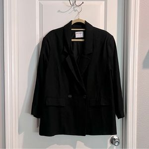 NWT Linen-blend Double-breasted Oversized Blazer